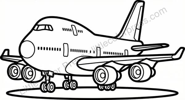 Jumbo Jet coloring page, inspired by Boeing 747