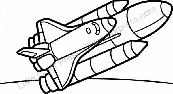 Space Shuttle coloring page, inspired by NASA Space Shuttle
