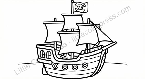 Pirate Ship coloring page