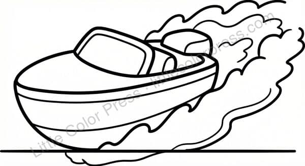 Speedboat coloring page