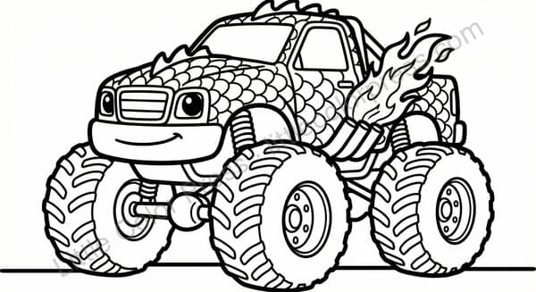 Dragon Monster Truck coloring page