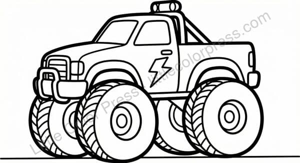 Blue Thunder coloring page, inspired by Monster Jam
