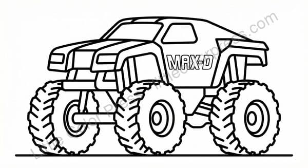 Maximum Destruction coloring page, inspired by Monster Jam