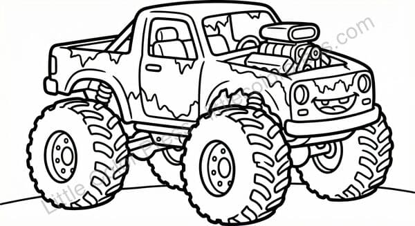 Zombie Monster Truck coloring page