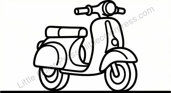 Scooter coloring page, inspired by Vespa