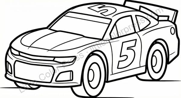 NASCAR Stock Car coloring page, inspired by Chevrolet Camaro ZL1