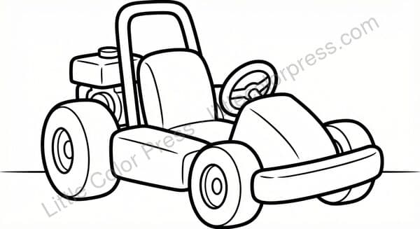 Racing Go-Kart coloring page