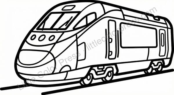 Passenger Train coloring page, inspired by Amtrak Acela