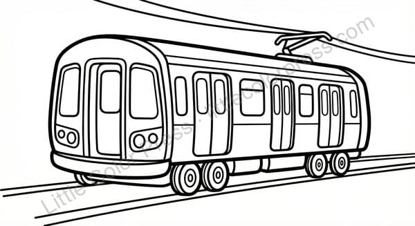 Subway Car coloring page, inspired by New York R160