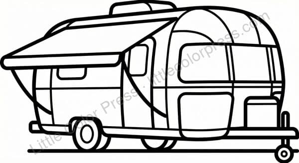 Travel Trailer coloring page, inspired by Airstream